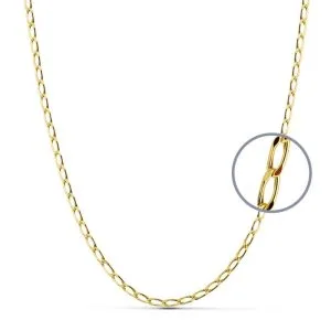 Cadena de Oro Ley 18k - modelo Bilbaina 45 cm -  Hueca 2 mm