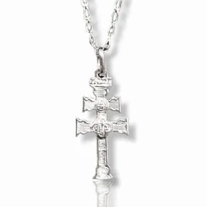 cruces de Caravaca de plata con cadena