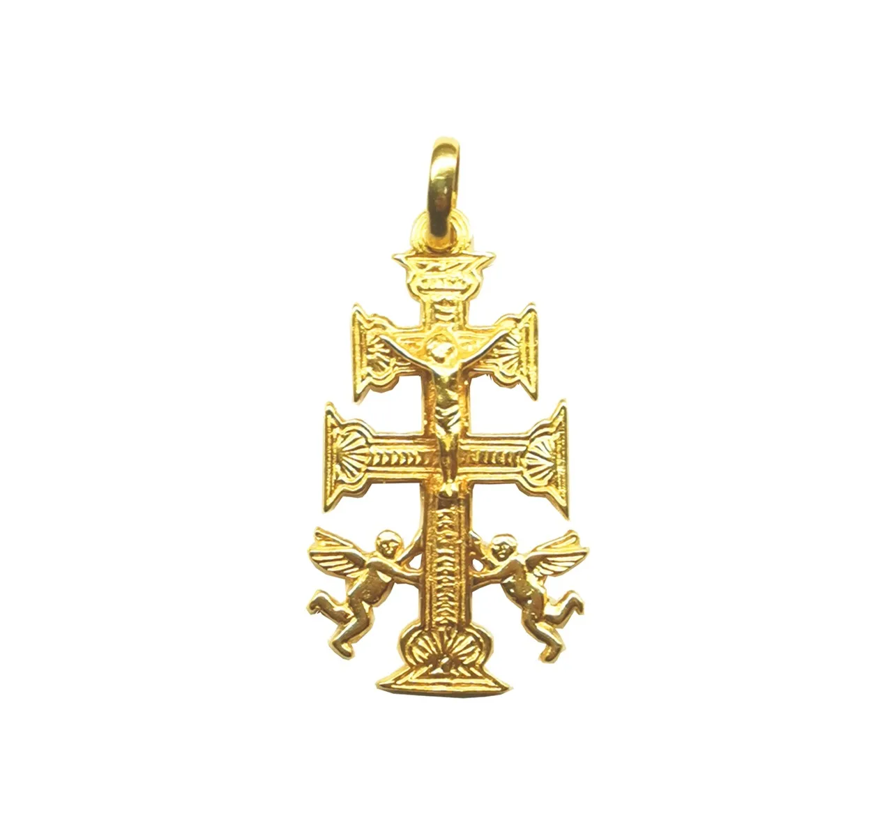 cruz de caravaca oro angeles y cristo