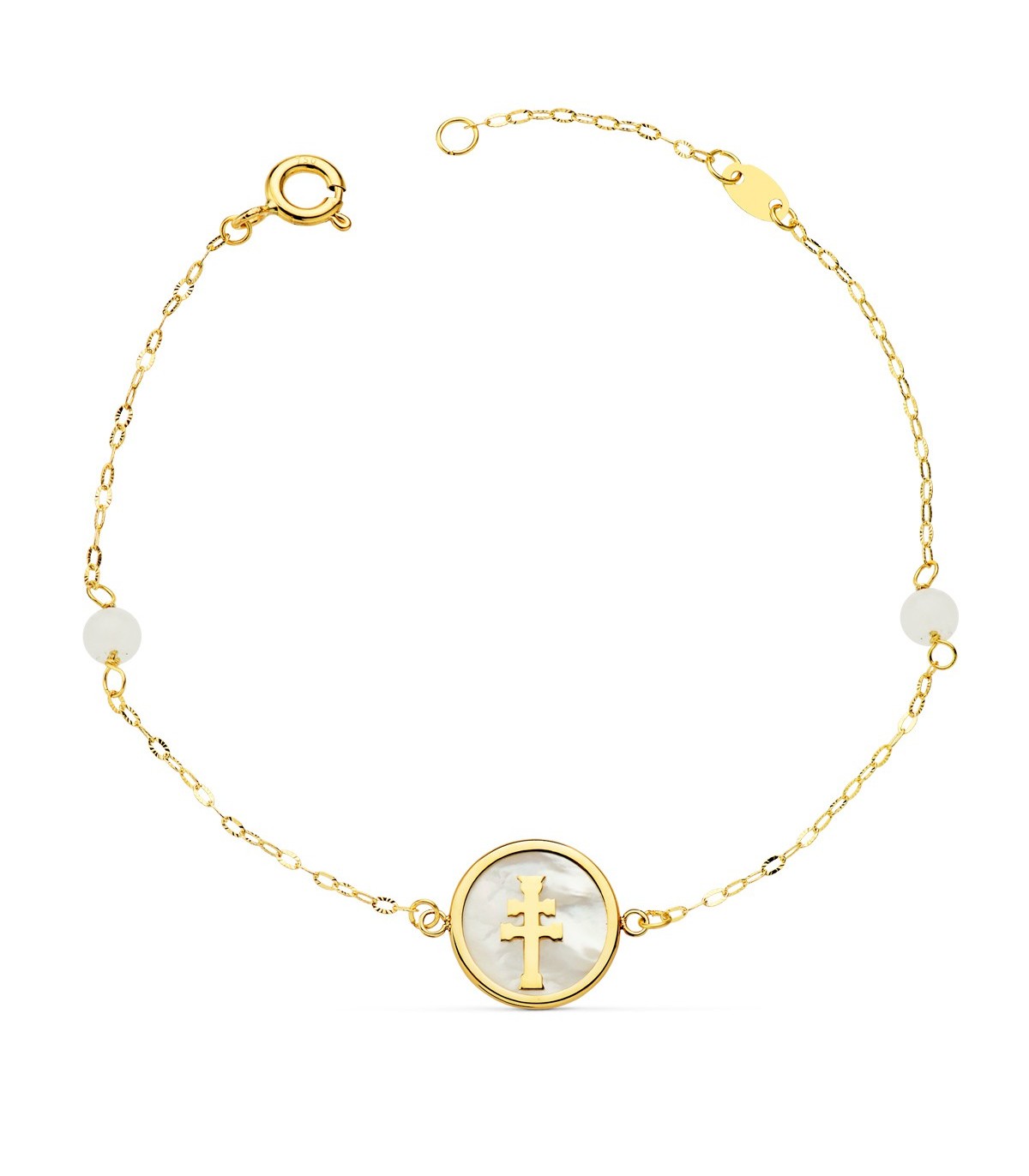 pulsera cruz de Caravaca oro 18k