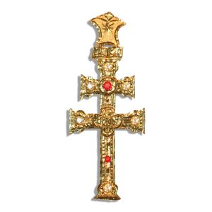 cruz de caravaca oro con circonitas