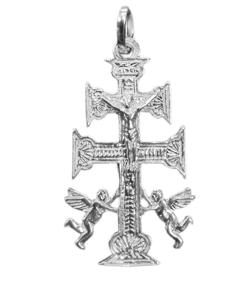 Cruz de Caravaca en plata de ley