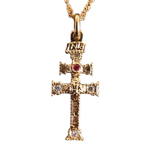 cruz de caravaca oro piedras