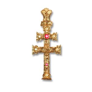 cruz de caravaca oro con circonitas